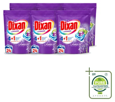 Produktbild von 6 x Dixan Power Caps Extreme Power Lavendel Waschmittelkapseln für Buntwäsche - Großpackung - 6 Stücke