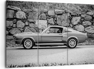 Produktbild von Bild auf Leinwand - Leinwandbild - 3 Teile - Auto Ford Mustang - 105x70cm - Wand Bild - Wanddeko - Wandbilder - Leinwanddruck - Bilder - Wanddekoration - Leinwand bilder - Wandbild - CE105x70-5011