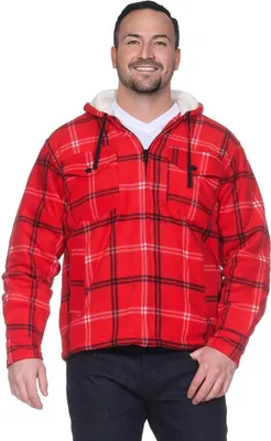 Immagine prodotto di Camicia termica da boscaiolo da uomo con cappuccio, rosso/nero/2XL