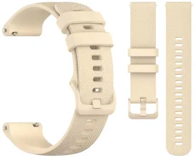 Obrázok produktu pre Bežový silikónový remienok kompatibilný s modelmi Garmin Vivoactive 3/5/6, Vivomove, Forerunner a Venu – silikón – krémová farba – 42 mm – CHPN
