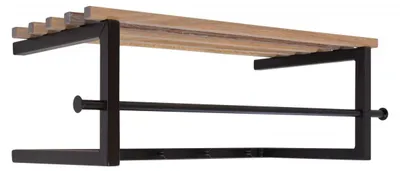 Garderobe Wandgarderobe MARCO Metall Schwarz lackiert mit Hutablage