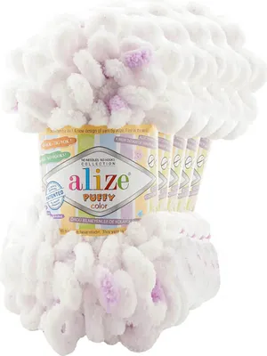 Produktbild von 5 x 100g Strickgarn ALIZE Puffy Color Stricken ohne Nadeln Fingerstrickgarn