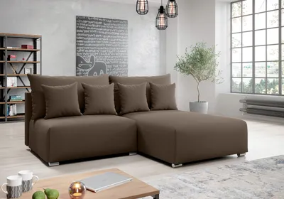 Image de AX LIVING Canapé d'angle avec fonction sommeil Ederra largeur 208 cm - marron D