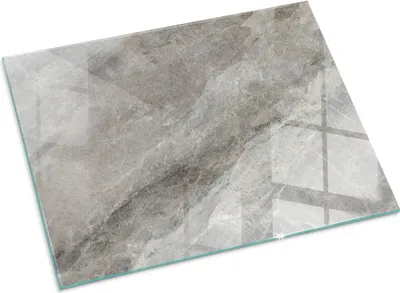Produktbild von Muster aus Naturstein – Glasbodenplatte für – Kaminofen – Kaminplatte Glas – Schutzglas – Funkenschutzplatte –Glasbodenplatte Feuerfeste – Hitzeschutzplatte – Bodenschutz aus Glas – 80x60 cm
