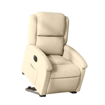 Imagen del producto de Sillón reclinable eléctrico para facilitar el levantamiento, dimensiones 86 x 71 x 99 cm, tapizado en tela color crema