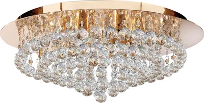 Produktbild von Klassische Hanna Stahl Gold Glas 8 Lichter G9 Deckenleuchte