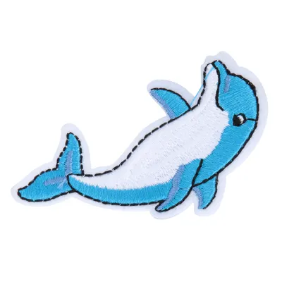 Produktbild von Delfin Stoffaufnäher Set: 20 Stück handgemachte, bestickte Patches – Ideal zur Dekoration und Reparatur von Kleidung, Taschen, Schals und Hüten