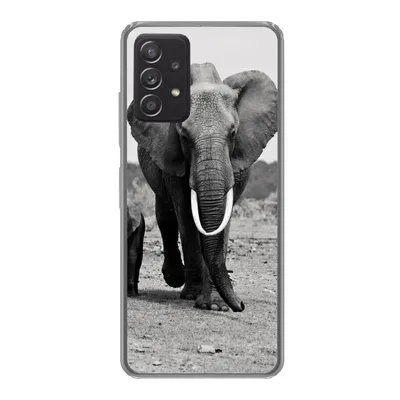 Produktbild von MuchoWow® Handyhülle Schutzhülle Hülle für Samsung galaxy a73 Elefant - Kind - Schwarz - Weiß Silikon Softcase Handy Hülle - Handyhülle