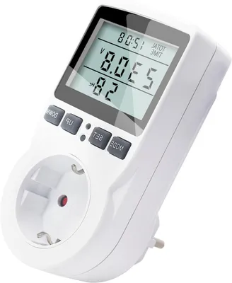 Image de Compteur de consommation d'énergie électrique - Prise de mesure - Mesure de la consommation d'énergie - 11 modes de surveillance - 3680W - Blanc