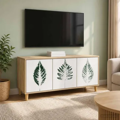 Obrázok produktu pre Maison Exclusive – TV skrinka HANAU, 102 x 33 x 50 cm, drevotrieska, Imitácia Sonoma