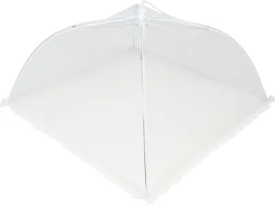 A white food cover tent is shown against a white background.