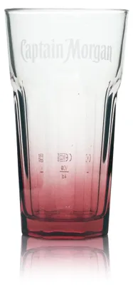 Produktbild von Captain Morgan Glas 0,34l Tumbler Longdrink Cocktail Gläser Kontur Rottönung