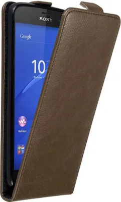 Produktbild von Cadorabo Hülle für Sony Xperia Z3 COMPACT Schutz Hülle in Braun Flip Etui Handyhülle Case Cover