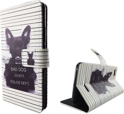 Produktbild von Handyhülle Tasche für Handy Wiko Lenny 2 Böser Hund Weiß