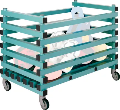 Produktbild von Kunststoff Materiallagerungswagen, offene Version, fahrbar