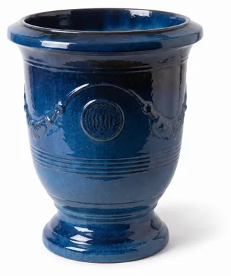 Obrázok produktu pre Veľký keramický kvetináč Provencelia RICHELIEU do záhrady, Azúrová modrá, Ø46 x V56 cm, 36 l