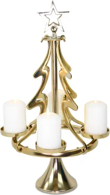 Produktbild von Riffelmacher Kerzenständer Weihnachtsbaum - Gold 32 x 56 cm | 24169 - Adventsdekoration