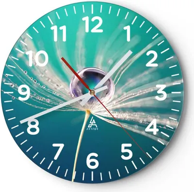Produktbild von Wanduhr - Rund - Glasuhr - Pflanze Natur - 30x30cm - Schleichendes Uhrwerk - Lautlos - zum Aufhängen bereit - Dekoration Modern - Wanddekoration aus Glas - C4AR30x30-3991