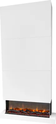 Produktbild von Xaralyn Elektrischer Wandkamin - Disegno 90XLW - weiß Holz - 1400 Watt Heizung - mit Fernbedienung - 3-seitiger Elektokamin - Dekokamin
