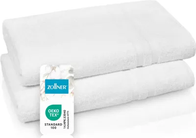 Produktbild von Saunatücher 2er Set, 70x180 cm, Baumwolle, 450g/qm, weiß