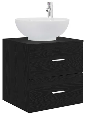 Immagine prodotto di vidaXL Lavabo da appoggio in rovere nero 49,5 x 44,5 x 66,5 cm
