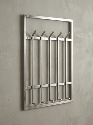 Produktbild von Silberne Metall-Wandgarderobe mit schlichtem Design, Stilvoll und funktional. 60x8x100 cm | Kadima Design