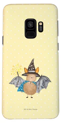 Produktbild von Mr. & Mrs. Panda Samsung Galaxy S9 Handyhülle Fledermaus Zauberer - Gelb Pastell - Geschenk, Reinsteigern, Frauen, Smartphone Hülle, Lustige Sprüche, Fledermäuse, Cover
