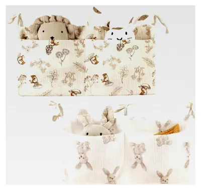 Produktbild von 2 Stück Kinderbett Organizer, Betttasche für Babybetten, Aufbewahrung für Taschentücher, Spielzeug und andere Gegenstände in Möbeln wie Kinderbetten