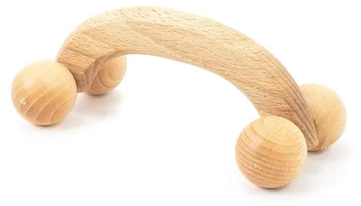 Produktbild von Massagerolle Massagegerät Massageroller - Buchenholz - 18 x 7 x 6 cm - Für Nacken und Rücken