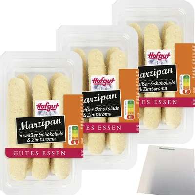 Produktbild von Hofgut Marzipanstangen Zimt 3er Pack (3x100g Packung) + usy Block