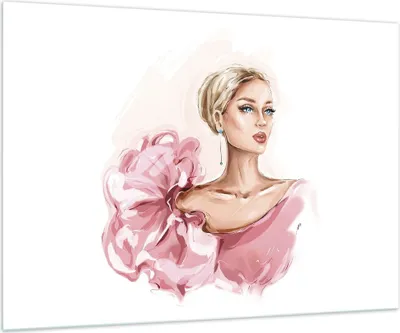 Produktbild von Bilder auf glas - Einteilig - Frau Künstlerin Mode - 100x70cm - Glasbilder - Wandbilder - Bilder - zum Aufhängen bereit - Wanddekoration aus Glas - Glas Bilder - Wandbild auf Glas - GAA100x70-5092
