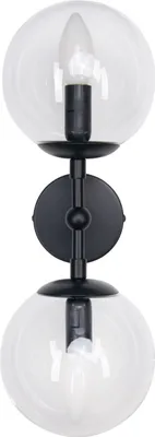 Immagine prodotto di Applique Dorado nera e trasparente 2xE14x40W in vetro, dimensioni: 42x15x20 cm, IP20, Light Prestige