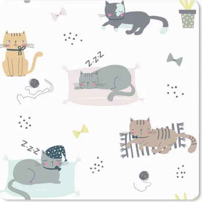 Produktbild von MuchoWow® Mauspad Mousepad Katzen - Haustiere - Muster 20x20 cm - Mousepads - Maus Mat - Pad - Mausunterlage - Desk Mat - Bureauartikeln