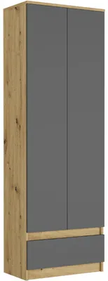 Obrázek produktu pro Regál 60 cm skříň 2 dveře 1 zásuvka FRAMIRE B-4 artisan mix antracit