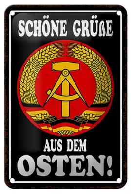 Produktbild von Blechschild Spruch 12x18cm schöne Grüße aus dem Osten
