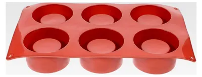 Produktbild von 6 Stück Silikon Backform Rund für Muffins, Kuchen, Kekse und Duftkerzen