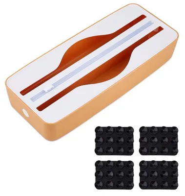 Immagine prodotto di Omgoods - Tagliacellophane 2-in-1 e organizer per la conservazione - Tagliacellophane riutilizzabile per alimenti