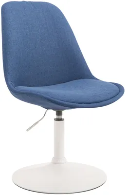 Produktbild von CLP Esszimmerstuhl Maverick Stoff drehbar und stufenlos verstellbar blau Gestell Farbe weiß