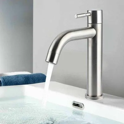 Produktbild von Stainless steel silberfarbene Einzelspülarmatur Für Waschbecken auf Anrichte, Küche, Badezimmer, Hotel