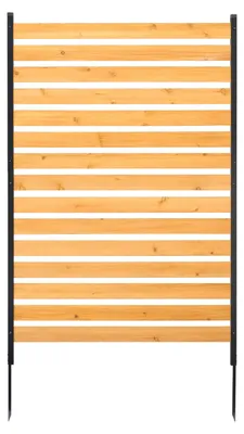 Produktbild von SucceBuy Sichtschutzzaun aus Holz, 99,1 cm B x 155,4 cm L, 1-Platten-Zaunschirm für Klimageräte, Umzäunung für Pooltechnik mit Metallpfählen, einfache DIY-Montage, Mülltonnenabdeckung für den Außenbereich als Gartengestaltung