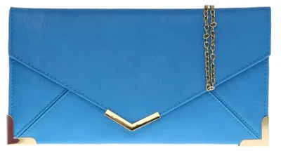 Immagine prodotto di Borse da donna, pochette a busta in metallo, colore blu