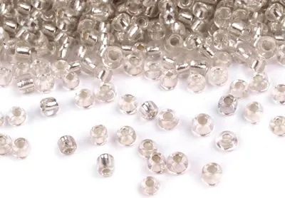 50g Rocailles Glasperlen 8/0 3mm silber
