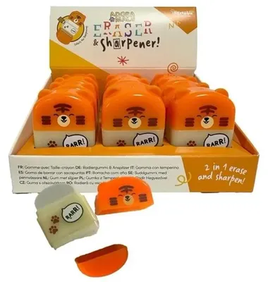 Image de Taille-crayon et gomme - Tigre Adoramals - Puckator