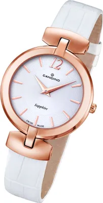 Produktbild von Candino Damen Uhr Elegance C4567/1 Quarz Leder Armband-Uhr weiß Analog UC4567/1