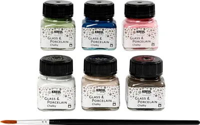 Image de KREUL 16602 KREUL Peinture pour porcelaine « Glass & Porcelain », kit Chalky