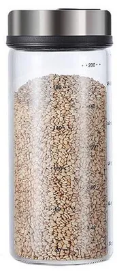 Gewürzstreuer 200 ml mit Drehdeckel, Glas & Edelstahl