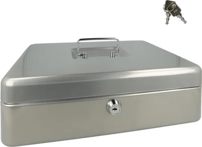 Produktbild von Westcott Ac-E51002-Zi Pokladnička 301X242X91Mm, stříbrně šedá, plastová vložka s 5 přihrádkami
