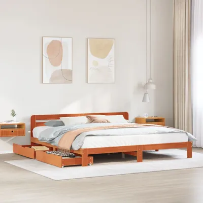 Produktbild von Möbel Massivholzbett ohne Matratze Wachsbraun 200x200 Kiefernholz - Klassische Betten 3309859