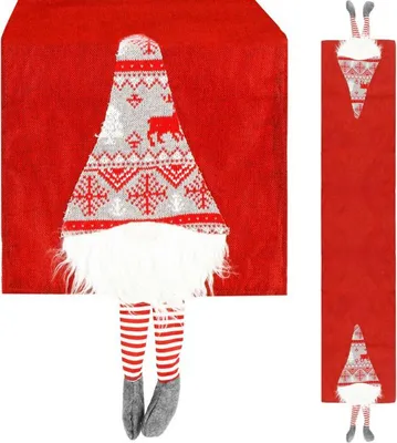 Obrázok produktu pre Vianočný obrus 180x33,5 cm GNOM červený, vianočné dekorácie