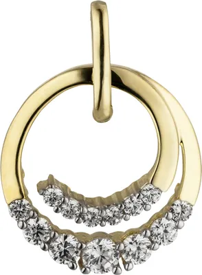 Produktbild von Anhänger rund 333 Gold Gelbgold 13 Zirkonia Goldanhänger